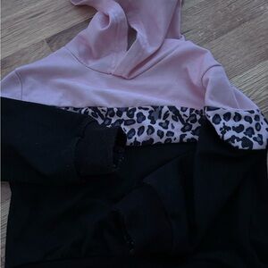 Pink and Black Leopard Hoodie